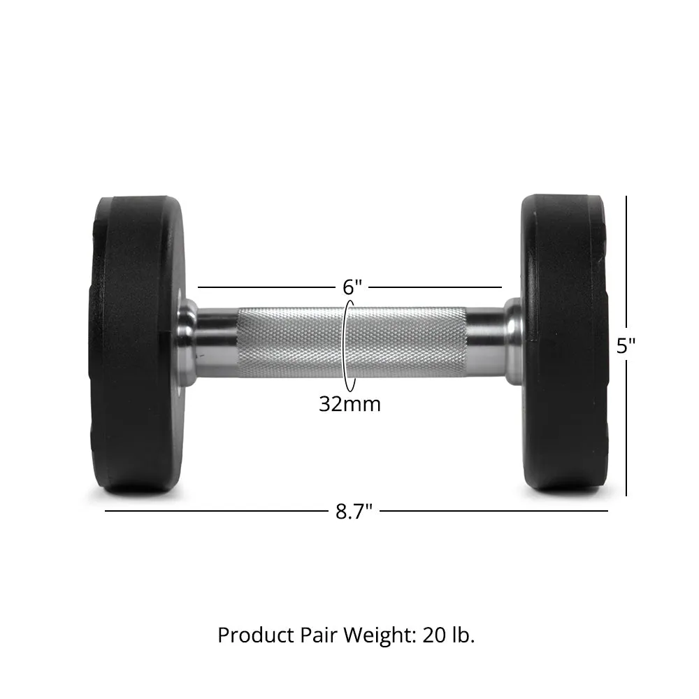 10 LB Pair Round Urethane Dumbbells