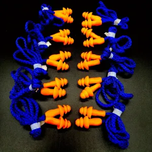 10 Pairs of Silicone Swimming Earplugs with Flat Handles