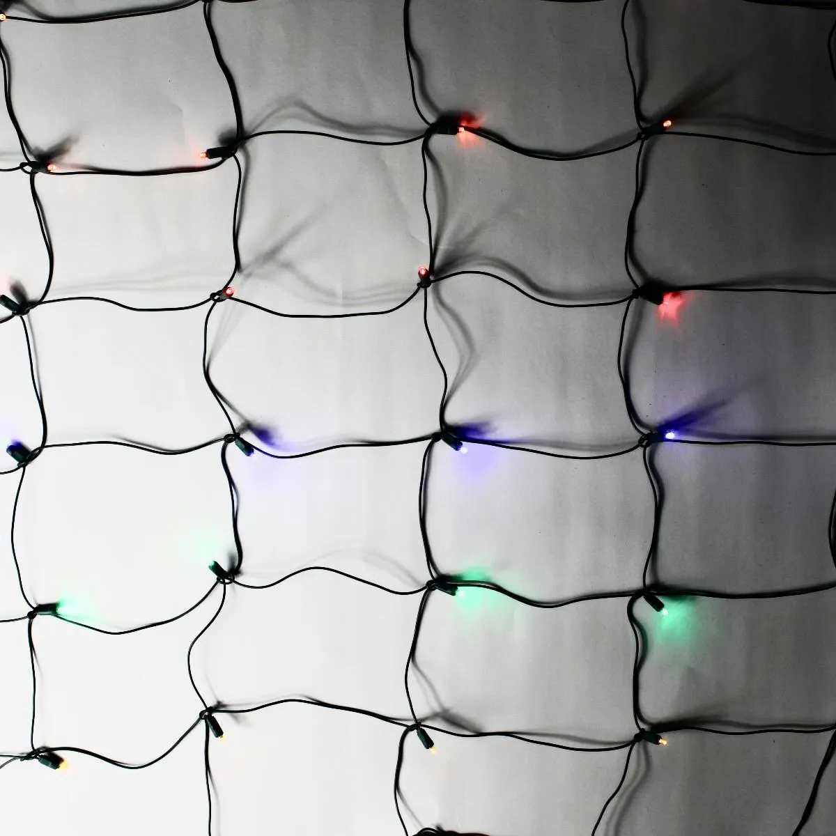 100-light Multicolor 5mm LED Net Lights, Green Wire