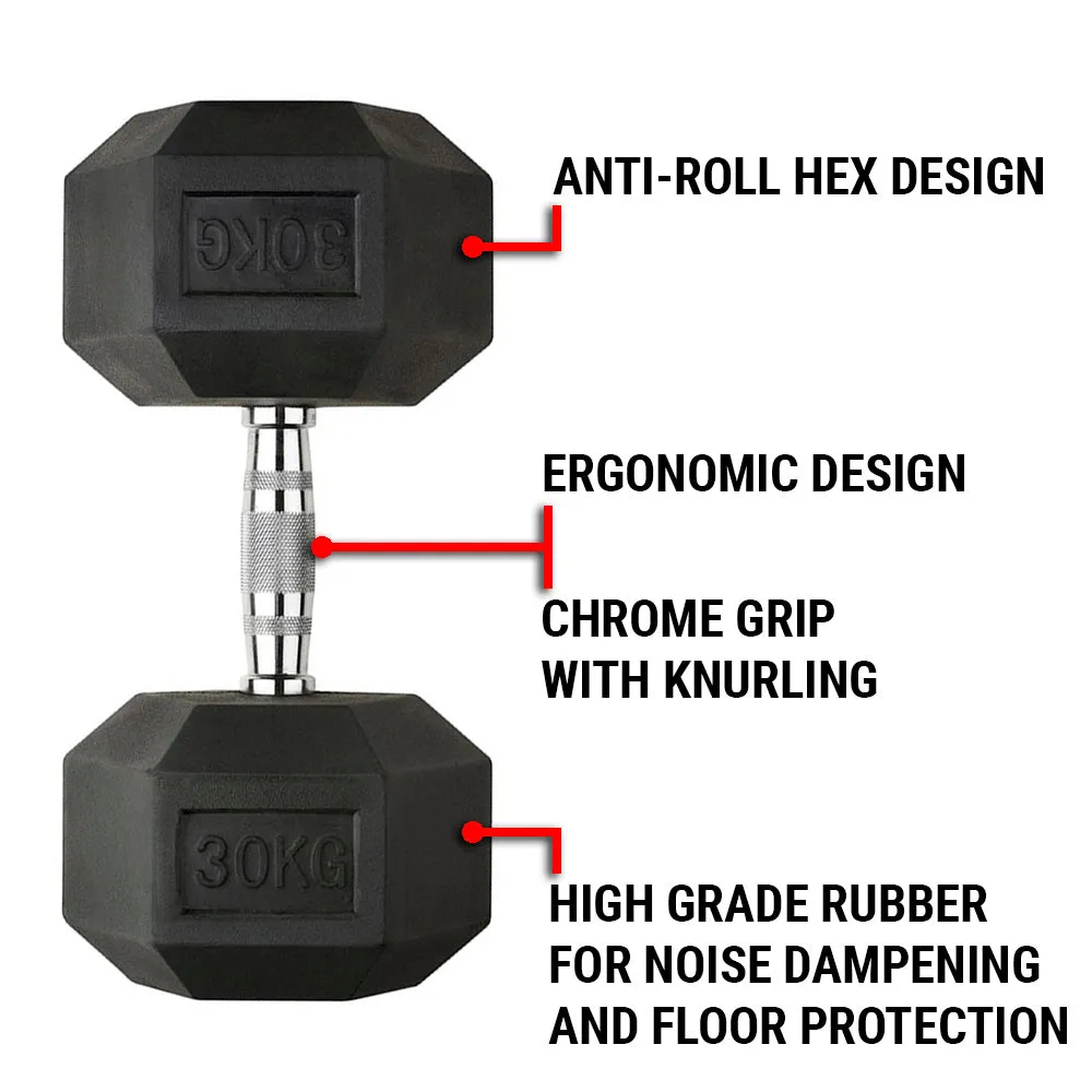 20KG PAIR HEAVY WEIGHT HEXAGONAL HEX DUMBELL SET WITH METAL HANDLES