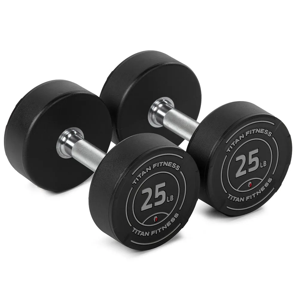 25 LB Pair Round Urethane Dumbbells