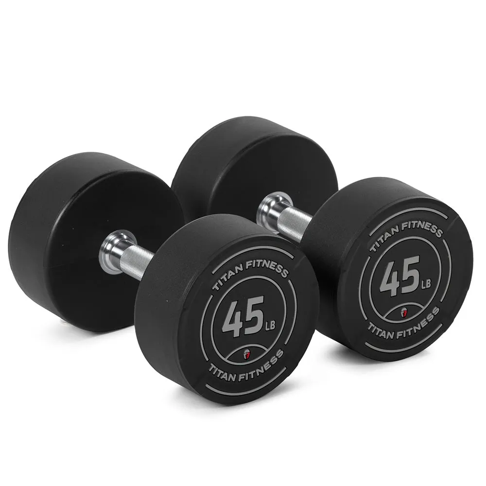 45 LB Pair Round Urethane Dumbbells