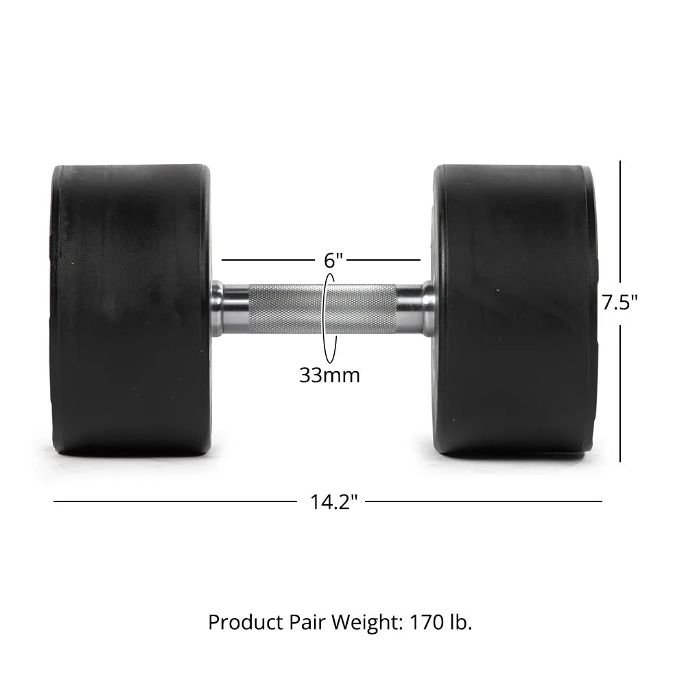 85 LB Pair Round Urethane Dumbbells