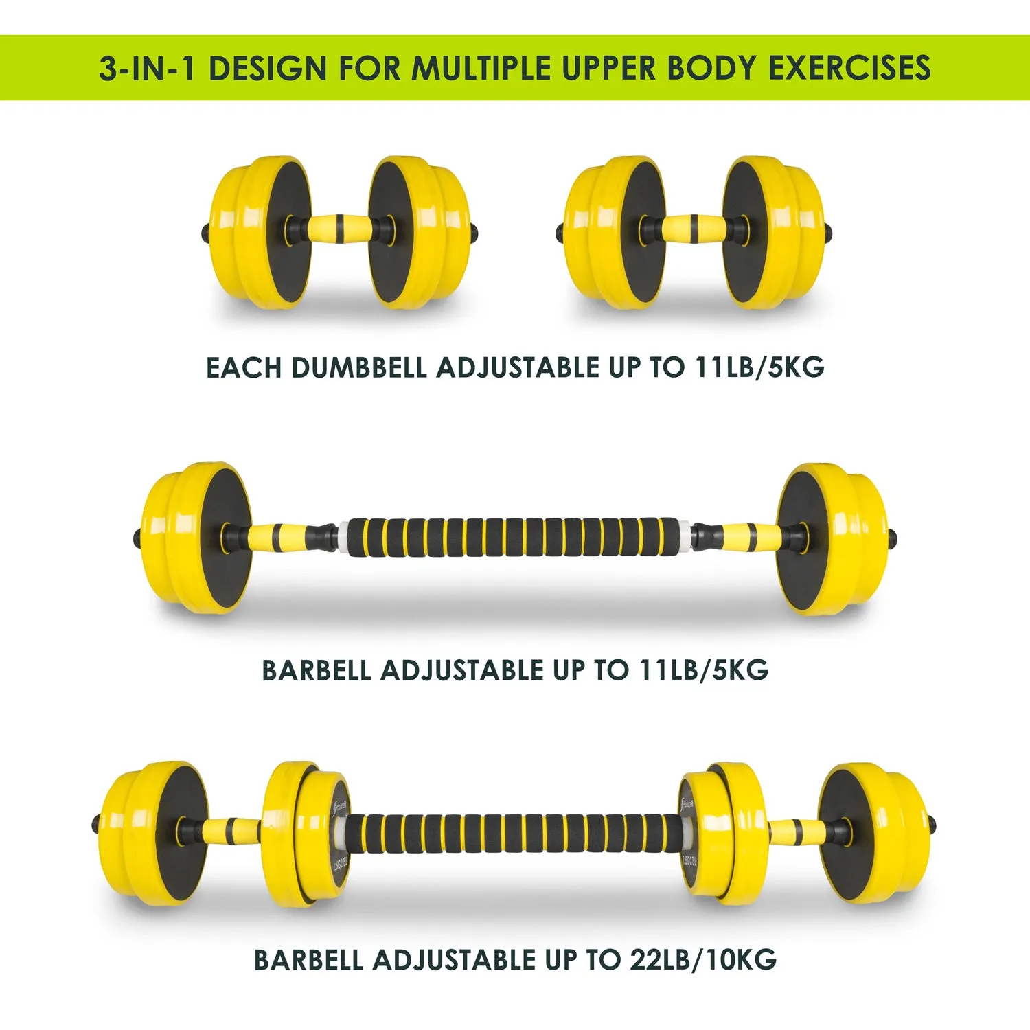 Adjustable Dumbbell and Barbell Set