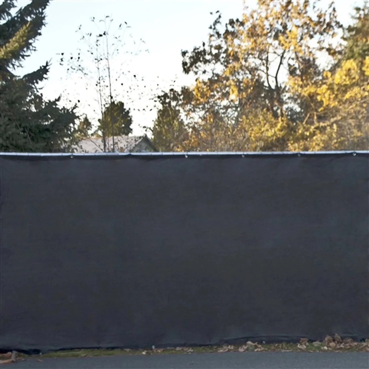 Aleko Privacy Fence Screens Privacy Mesh Fabric Screen Fence with Grommets - 6 x 150 Feet - Black