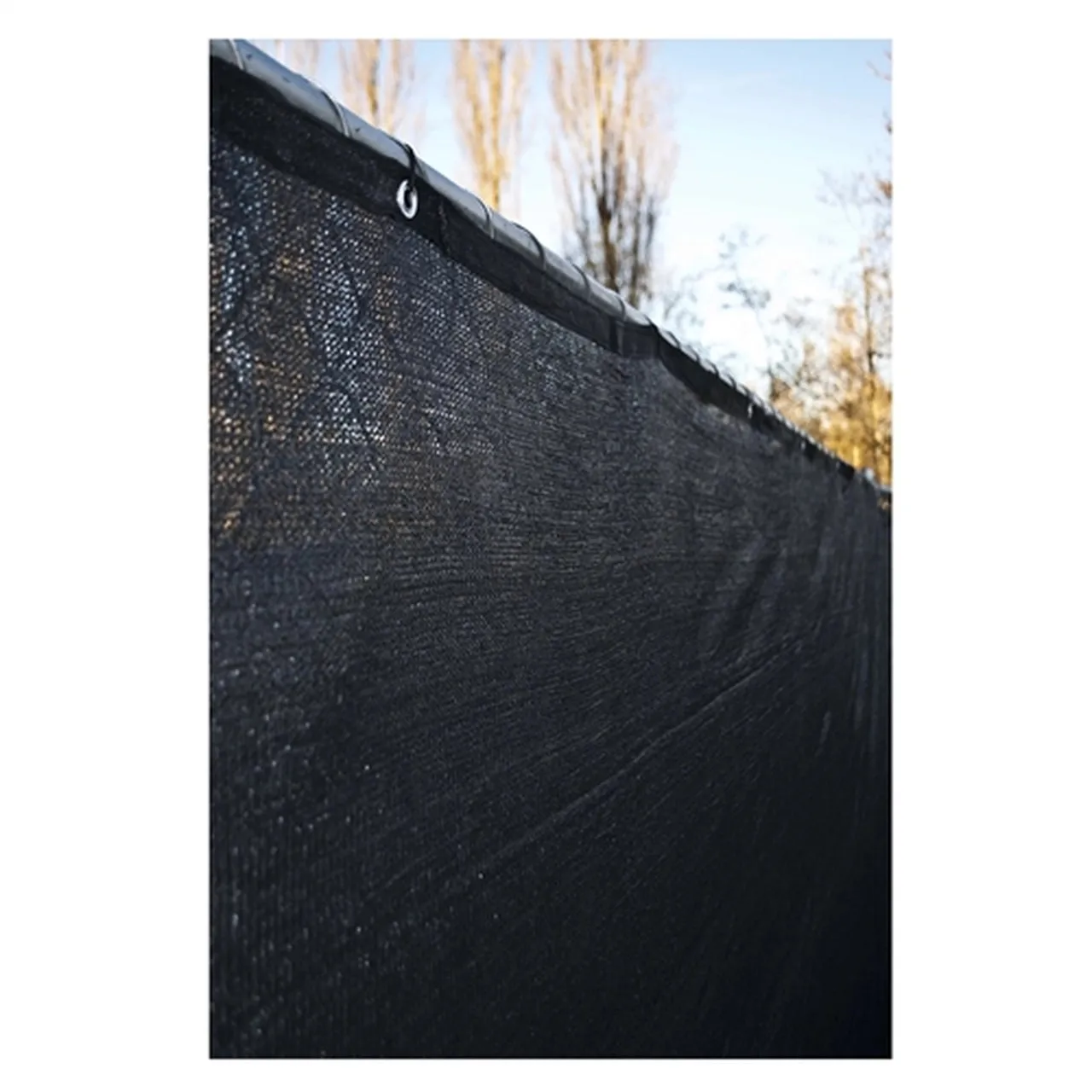 Aleko Privacy Fence Screens Privacy Mesh Fabric Screen Fence with Grommets - 6 x 150 Feet - Black