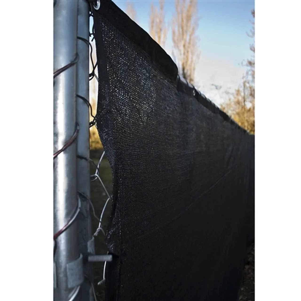 Aleko Privacy Fence Screens Privacy Mesh Fabric Screen Fence with Grommets - 6 x 150 Feet - Black