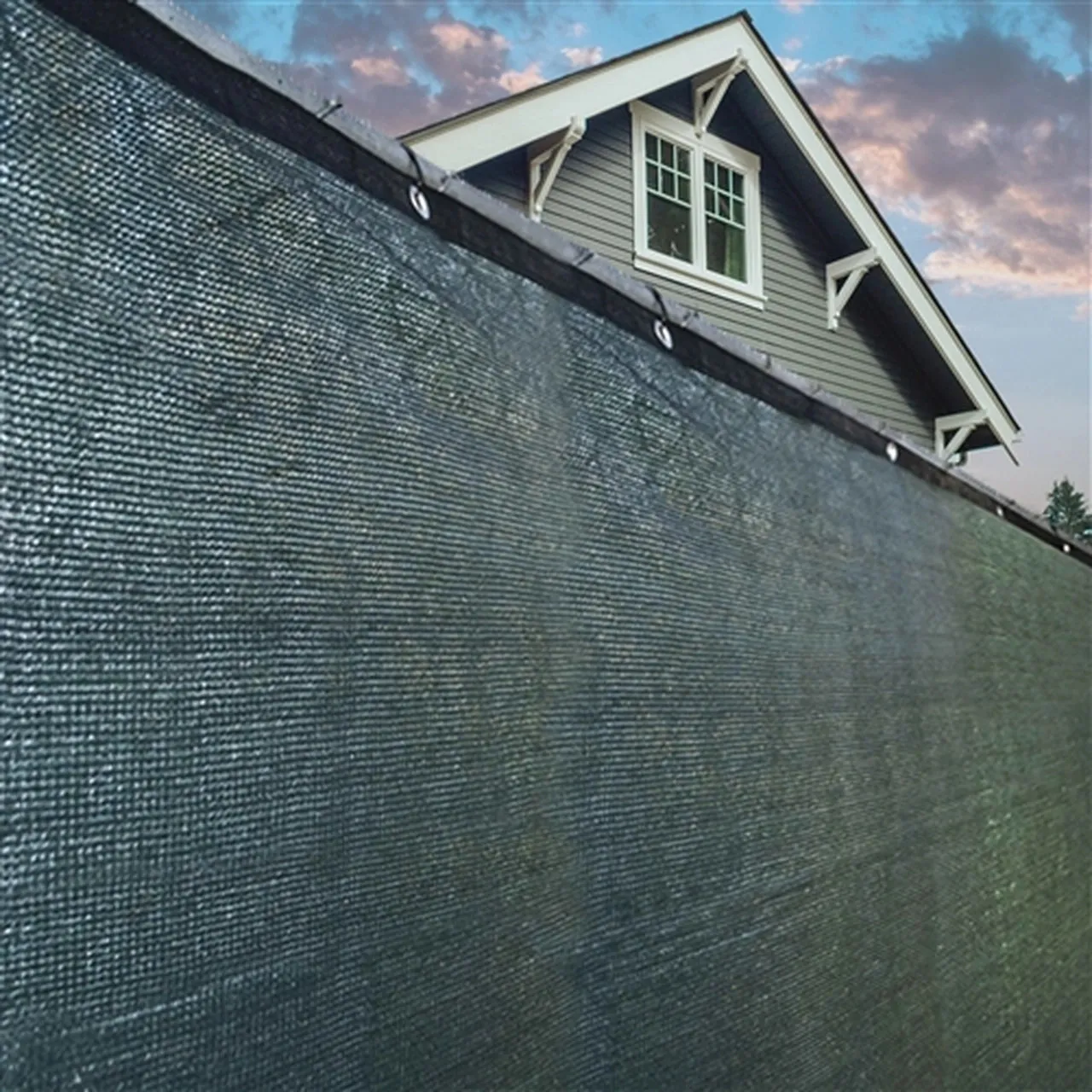 Aleko Privacy Fence Screens Privacy Mesh Fabric Screen Fence with Grommets - 6 x 150 Feet - Dark Green