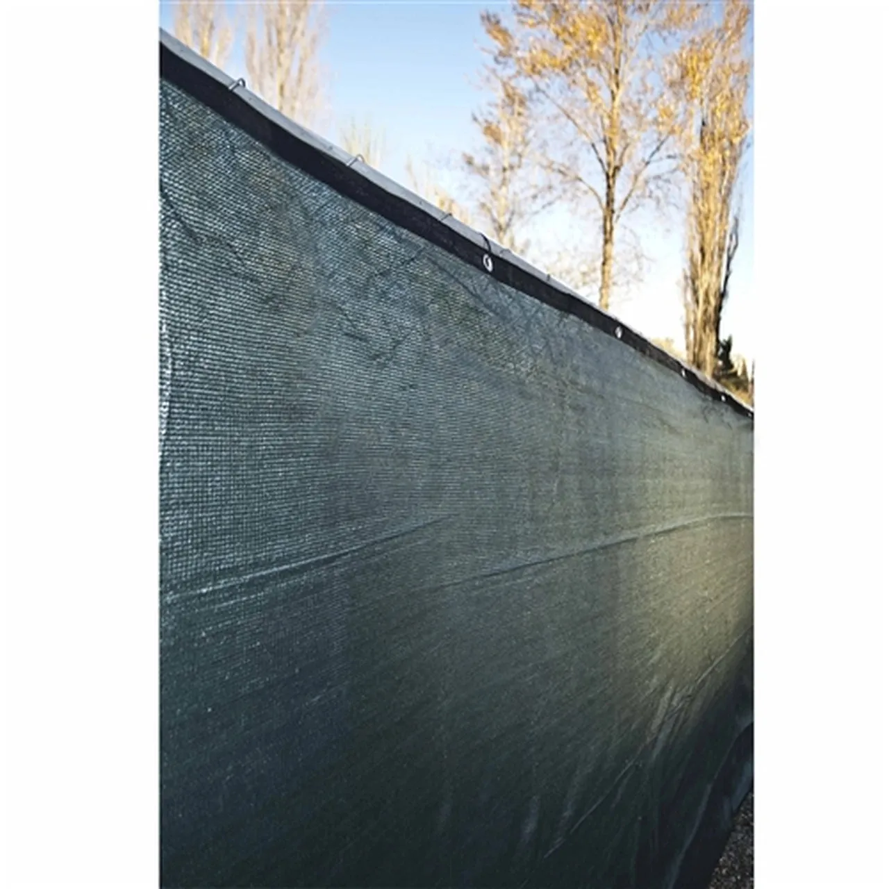 Aleko Privacy Fence Screens Privacy Mesh Fabric Screen Fence with Grommets - 6 x 150 Feet - Dark Green