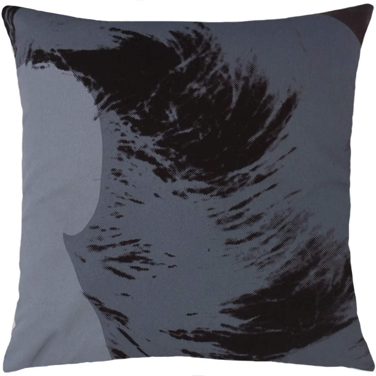 Andy Warhol Art Pillow in Black & Grey design by Henzel Studio