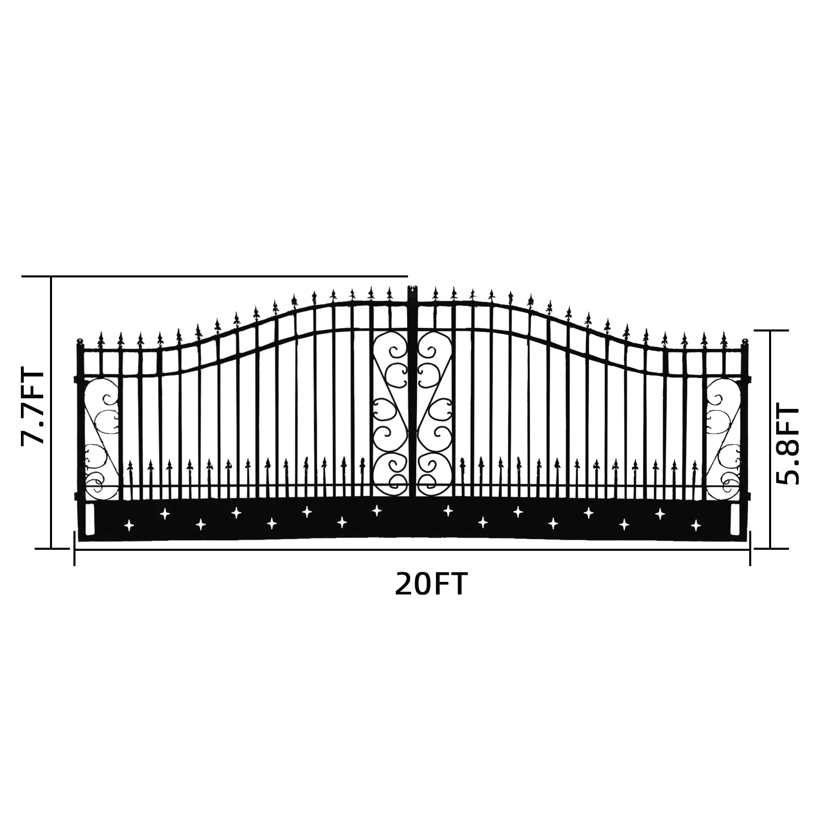 [BARGAIN] 20ft Dual Swing Wrought Iron Gate for Driveway