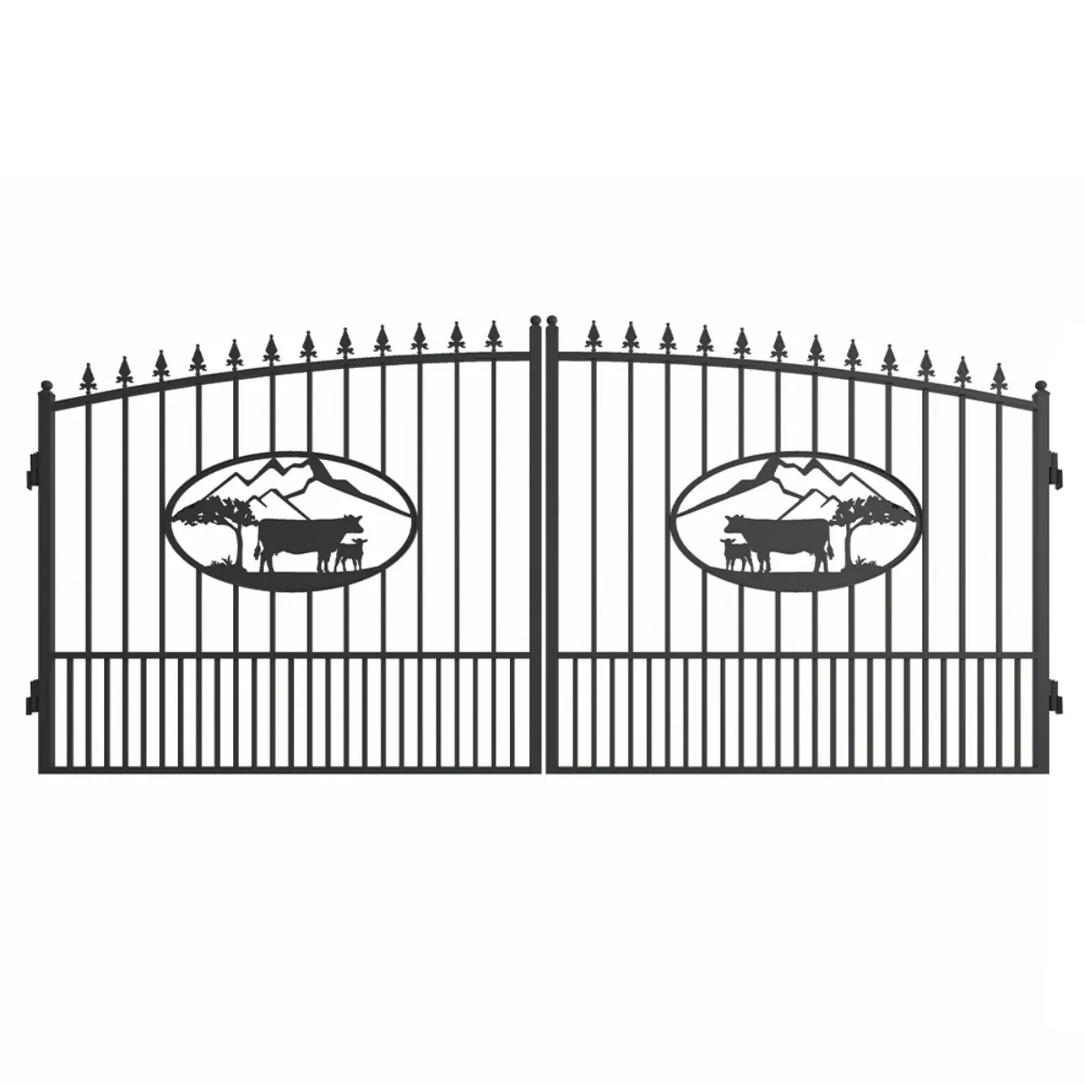 [BARGAIN]14ft Dual Swing Wrought Iron Gate for Driveway