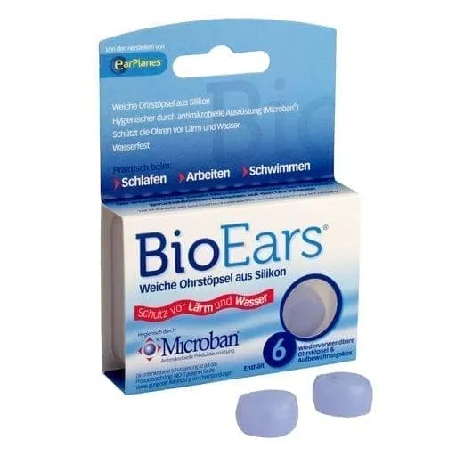 BIOEARS silicone earplugs antimicrobial