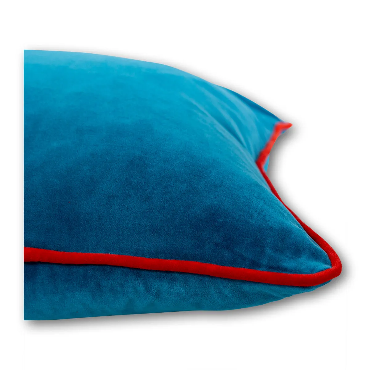 Charliss Velvet Pillow - Peacock/Cherry