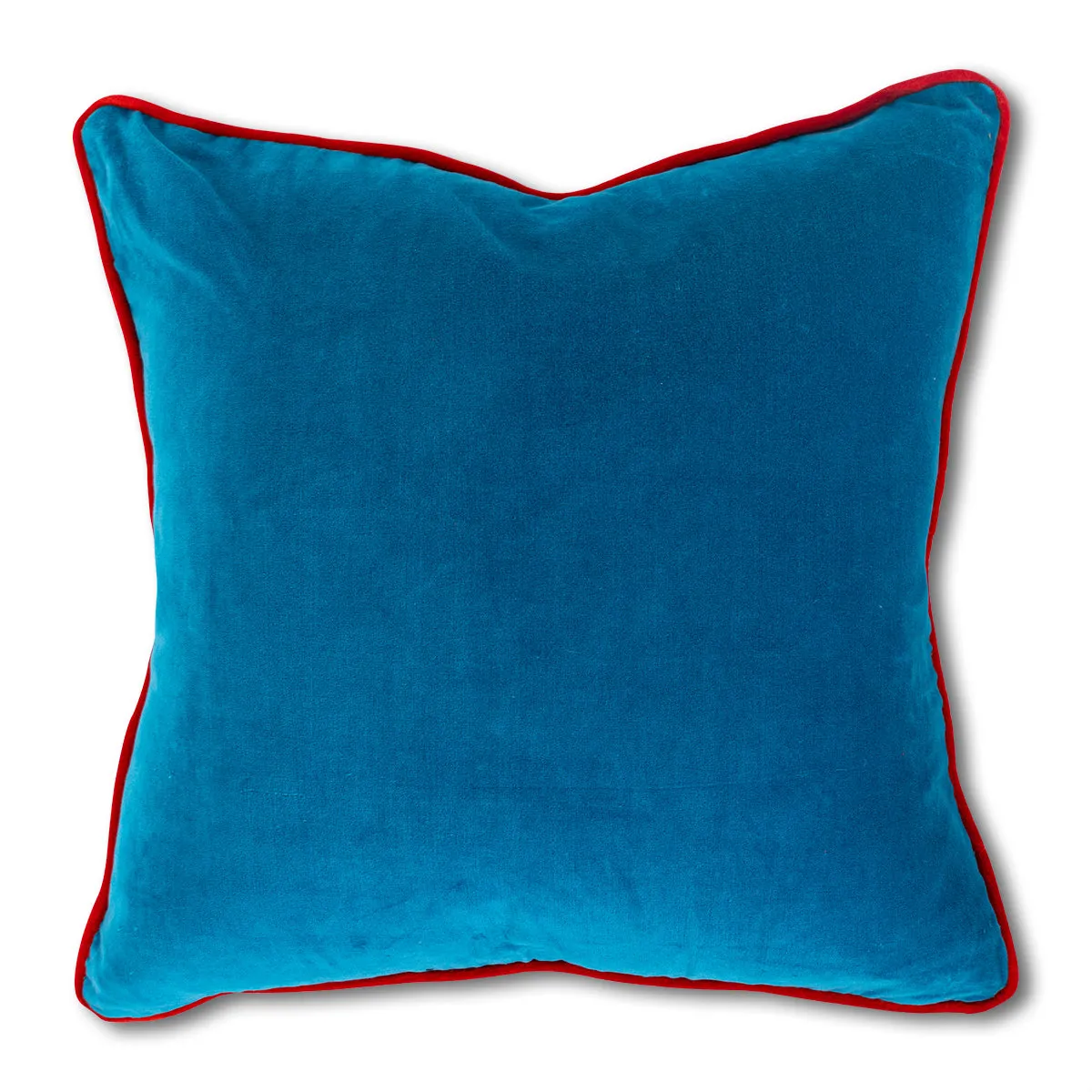 Charliss Velvet Pillow - Peacock/Cherry