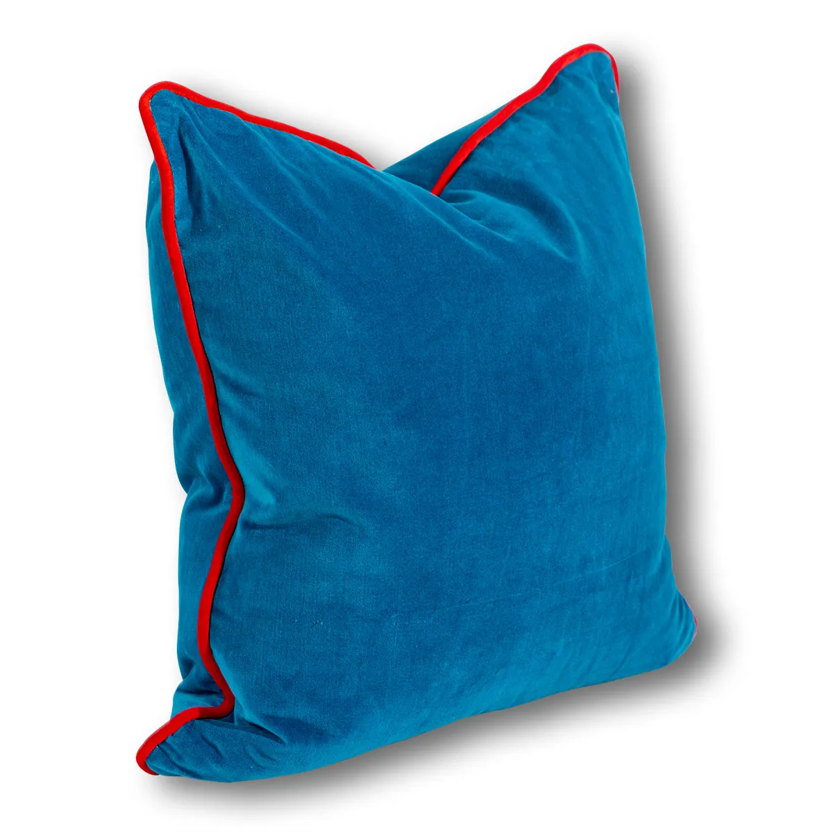 Charliss Velvet Pillow - Peacock/Cherry