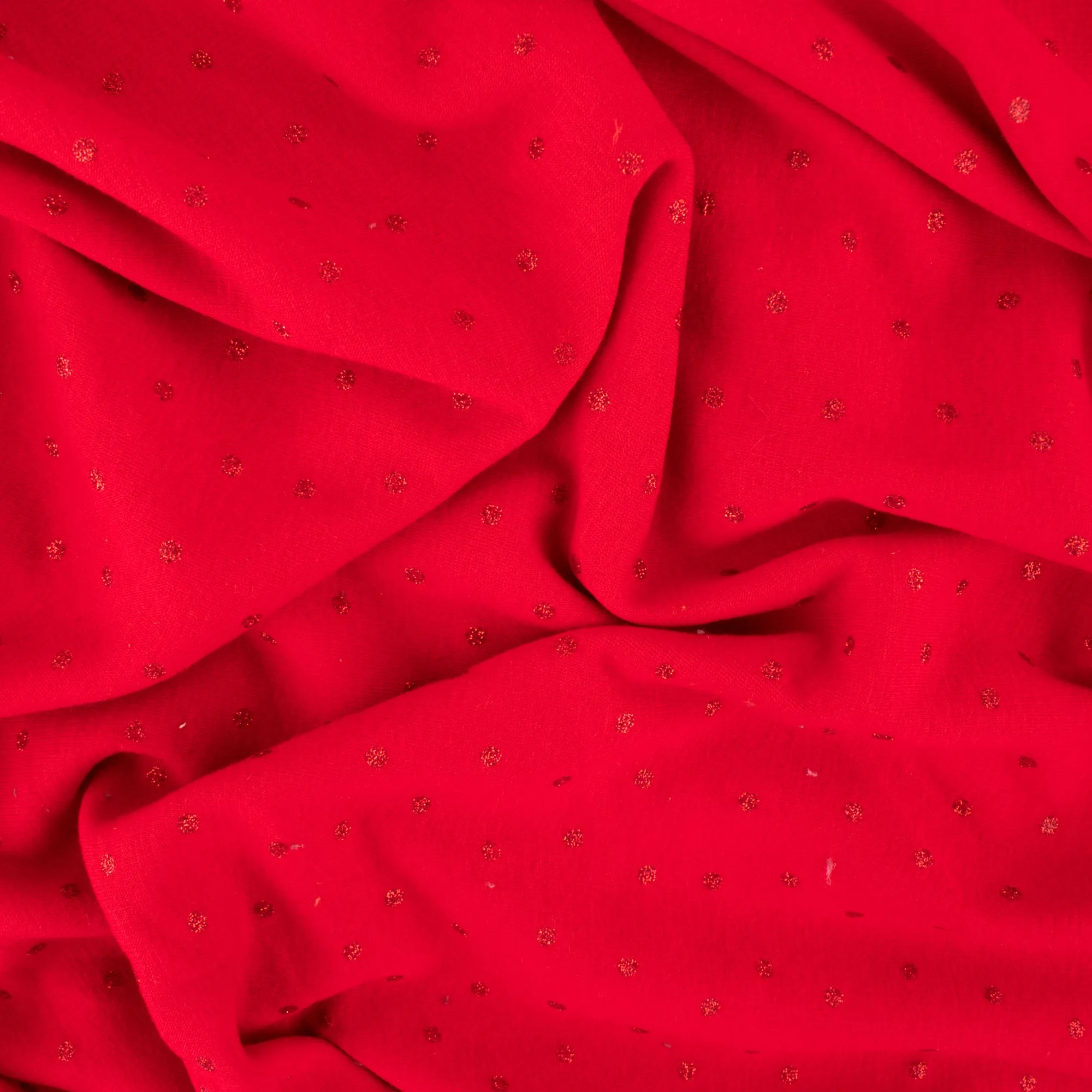 Chenille Fleece with Foil Drop - ALPINE - Red