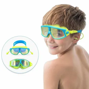 Children's Swimming Goggles Swimming Goggles Large Frame Anti-Fog Waterproof Transparent Electroplating Swimming Goggles Deep with Earplugs