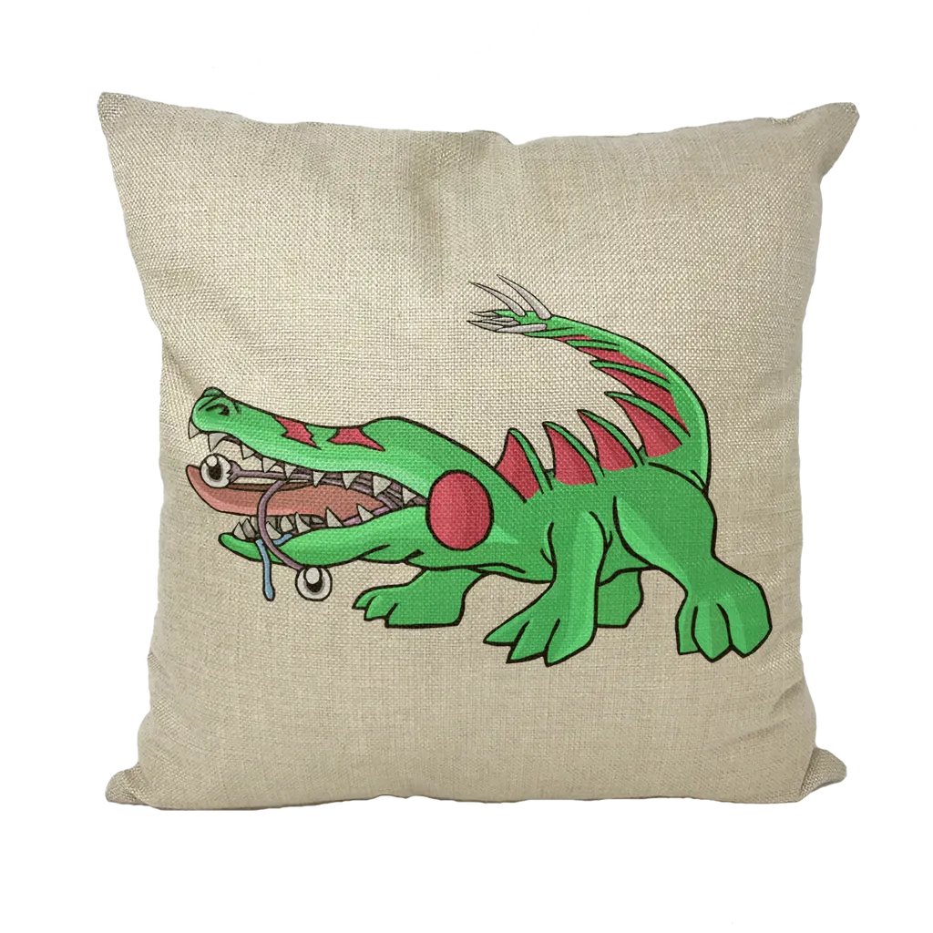 Crocodilas Throw Pillows