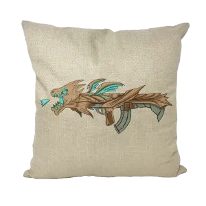 Dragon Gun Throw Pillows