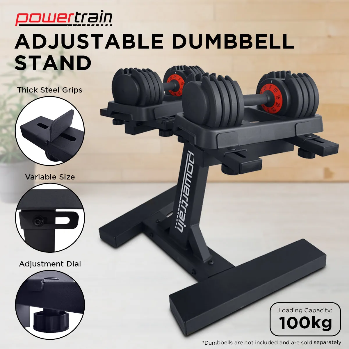 Ergonomic Heavy-Duty Dumbbell Stand, 100kg Capacity