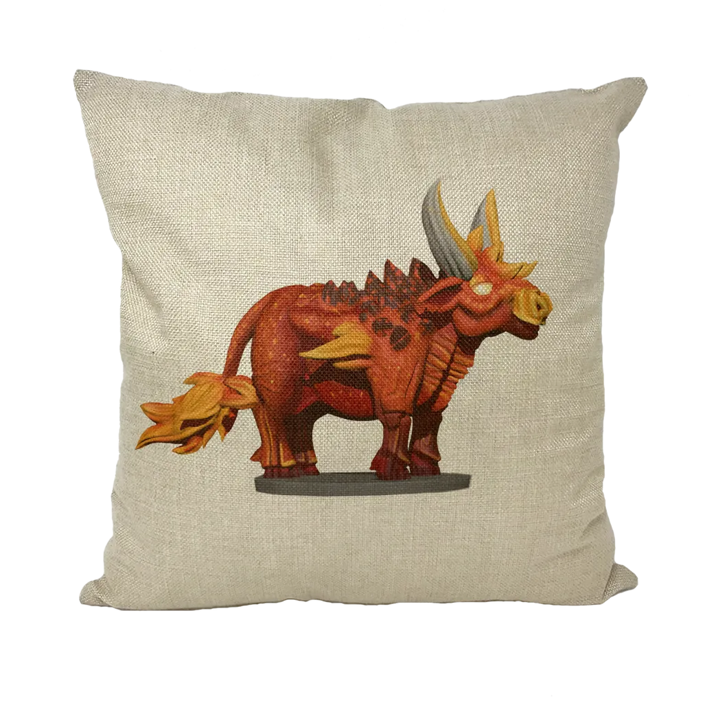 Fire Bull Throw Pillows