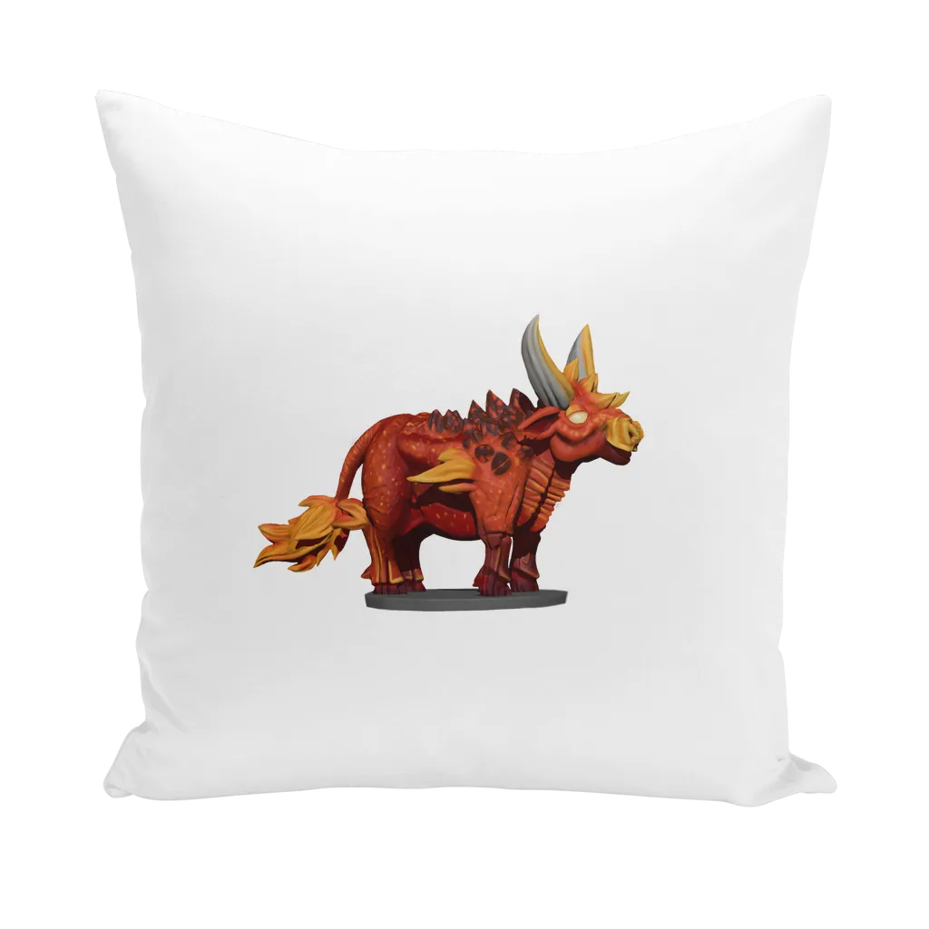 Fire Bull Throw Pillows