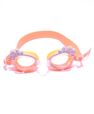 FLOWER DESIGN SWIMMING GOGGLES - ORANGE