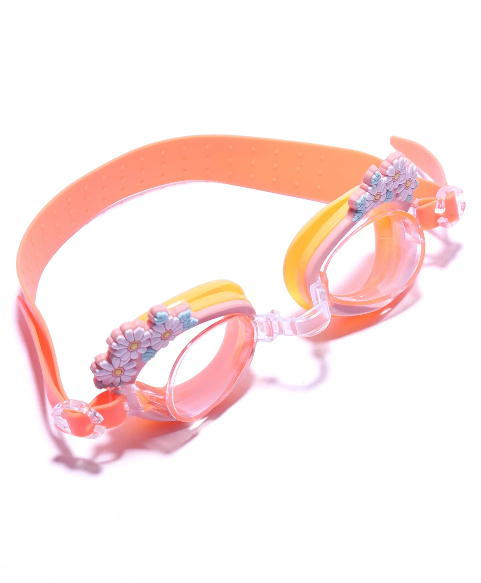 FLOWER DESIGN SWIMMING GOGGLES - ORANGE