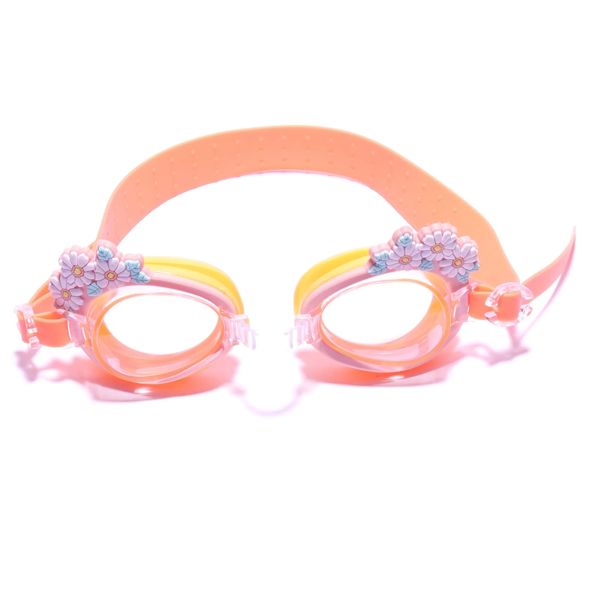 FLOWER DESIGN SWIMMING GOGGLES - ORANGE