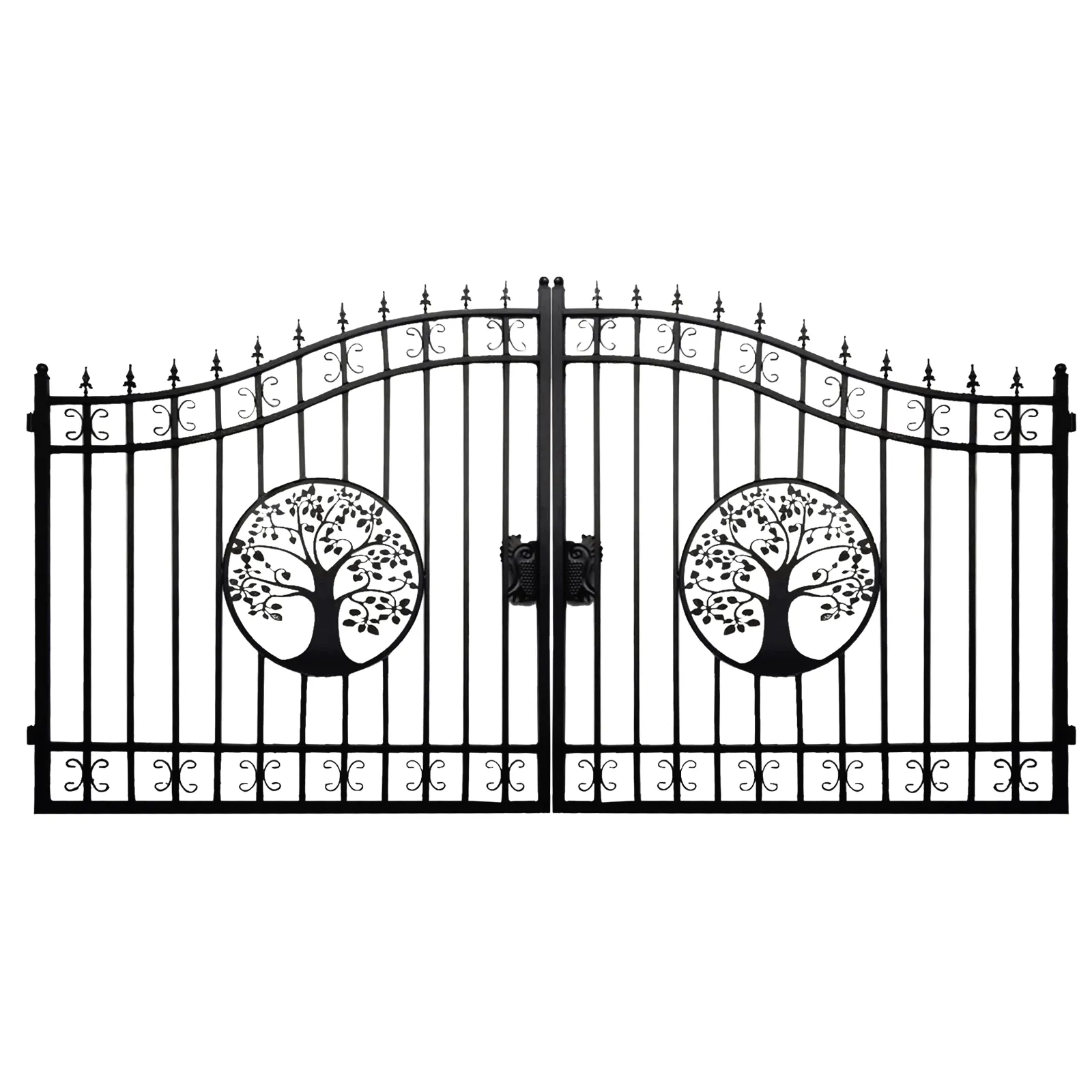 Greatbear Dual Swing Wrought Iron Gate for Driveway