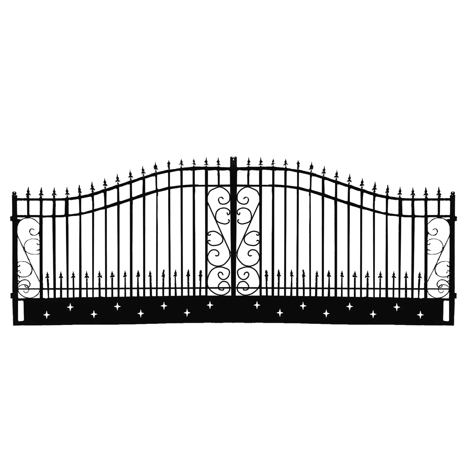 Greatbear Dual Swing Wrought Iron Gate for Driveway