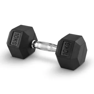 Hex Dumbbell for Home Gym use| Fitness gear |Gym Exercise| Workout Essentials | Gym Dumbbell | Dumbbell Weight for Men & Women | Home Workouts-Fitness | 10 kg dumbbell x 1 | Black