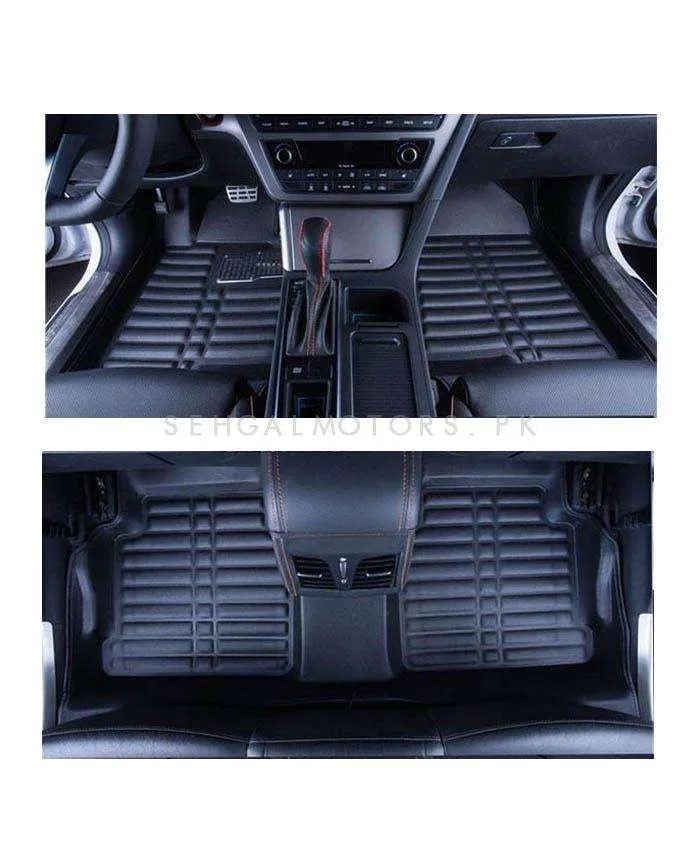 Honda Civic 5D Custom Floor Mat Black 3 Pcs - Model 2012-2016