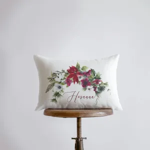 Hosanna Christmas Poinsettia Throw Pillow Cover | Christmas Pillowcase | 18x12 | Christmas tree | Christmas Gifts | Room Decor | Mom Gift