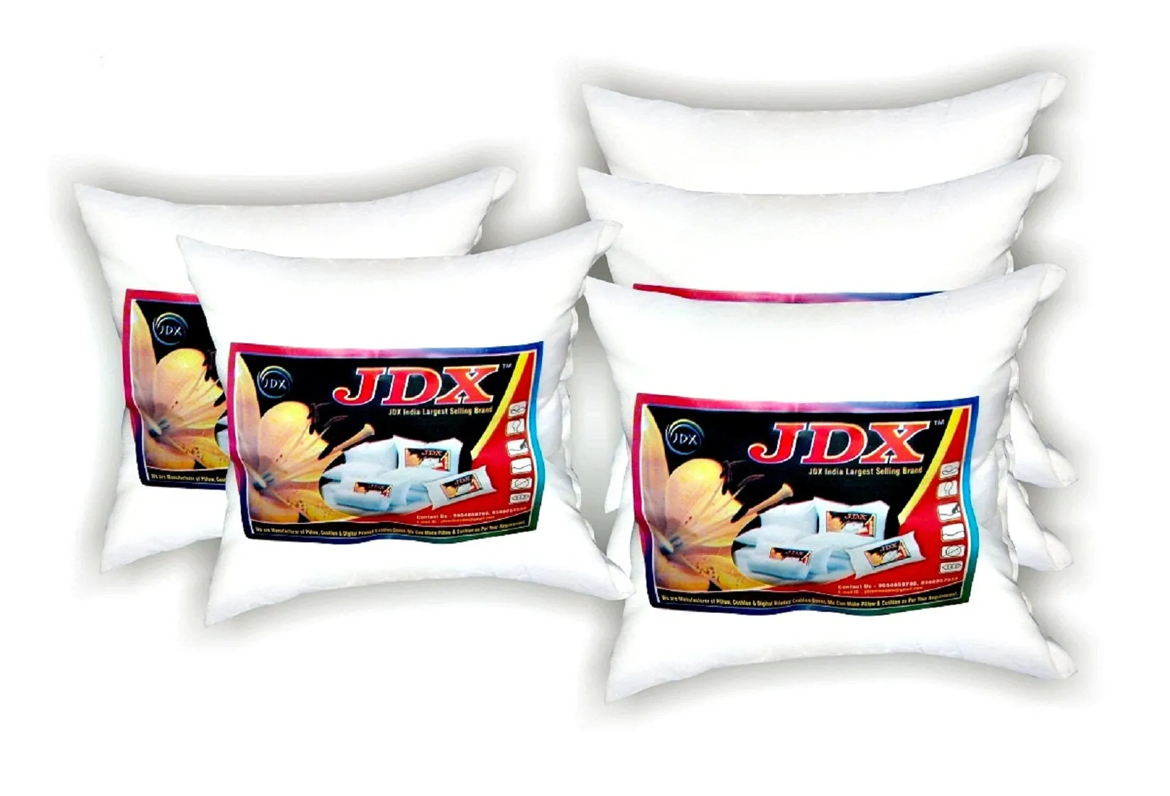 JDX Hotel Quality Premium Fibre Soft Filler Cushion, Stripe Sofa Cushion, Square Pillow Comfortable and Soft Pillows Set