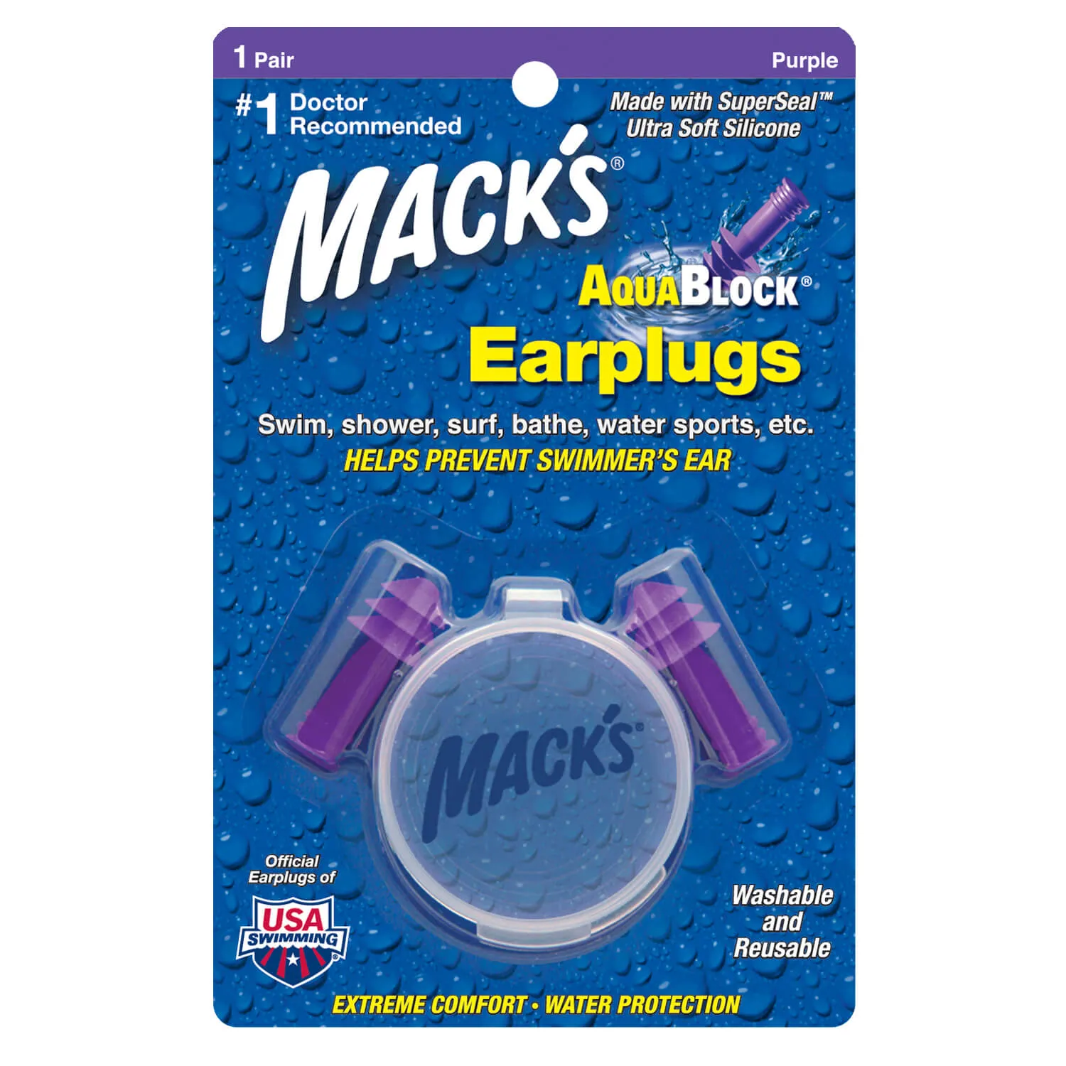 Mack's Aqua Block Earplugs (1 pair)