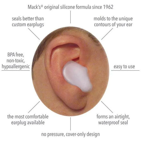 Mack's Pillow Soft Silicone Putty Earplugs - 2 Pair