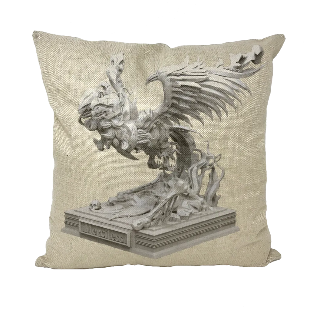 Merciless the Flaming SkyBird Throw Pillows