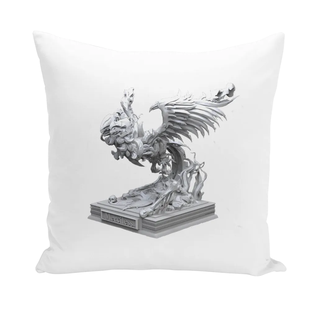 Merciless the Flaming SkyBird Throw Pillows