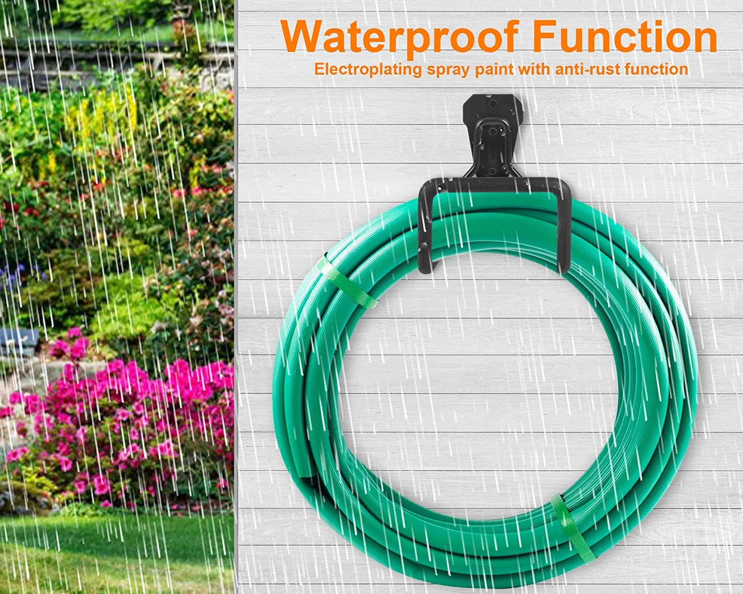 Metal Garden Hose Holder - Heavy Duty Hose Hanger Wall Mounted Water Hose Holder for outside Yard, Sturdy Hose Reel Hose Hooks for Water Hose