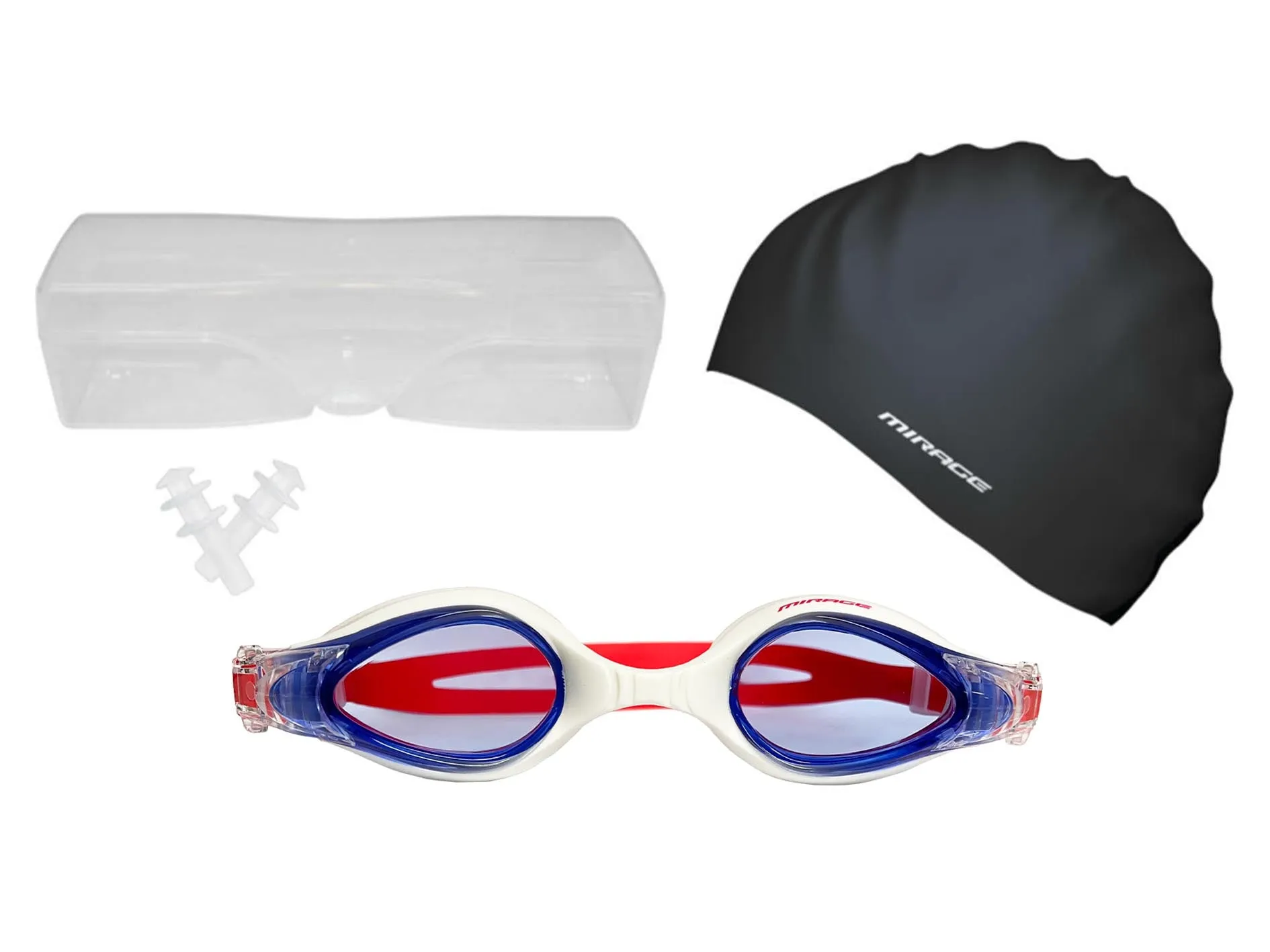 Mirage Sports Adult Goggles Swim Pack Red <br> SA201-RED