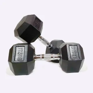 MORGAN RUBBER HEX DUMBBELLS - PAIR [17.5kg]