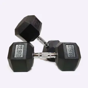 MORGAN RUBBER HEX DUMBBELLS - PAIR [22.5kg]