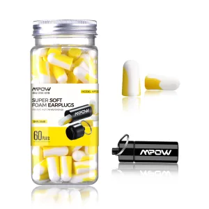 MPOW HP133A Ultra Soft Foam Earplugs, 60 Pairs, 38dB SNR