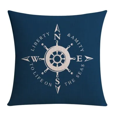 Nordic Style Mediterranean Sea Anchor Pillow Cover