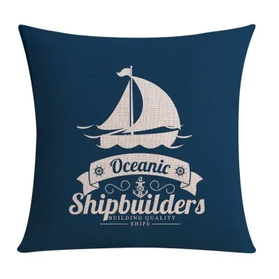 Nordic Style Mediterranean Sea Anchor Pillow Cover