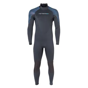 Open Box - Henderson Mens 5mm Greenprene Back Zip Full Wetsuit-Black/Blue/Silver-Medium Tall