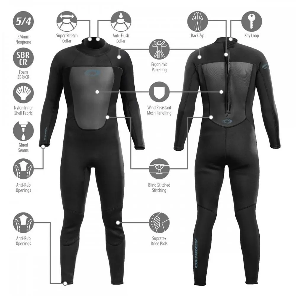 Osprey Origin Mens 5/4 Wetsuit Black