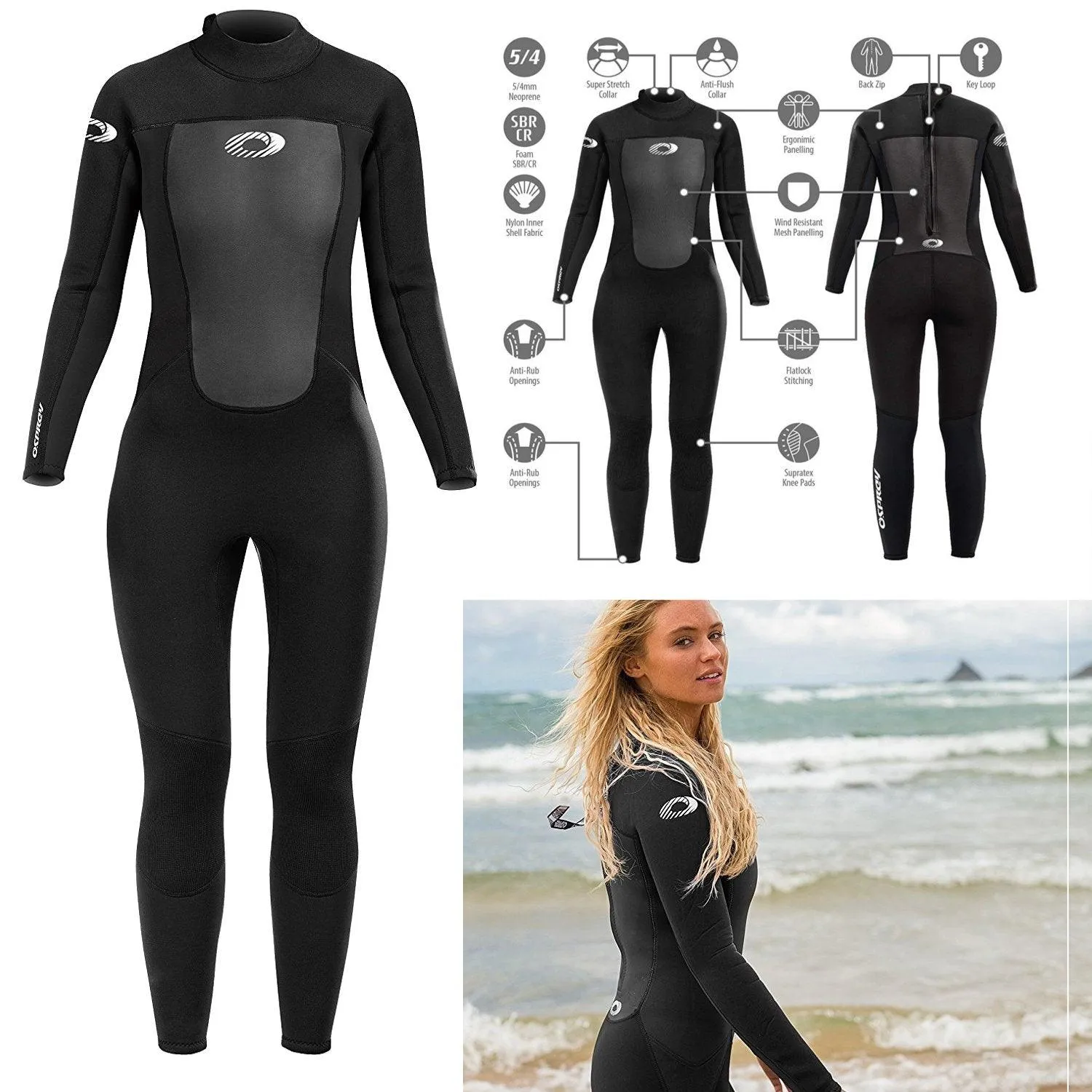 Osprey Origin Womens 5/4 Wetsuit Black